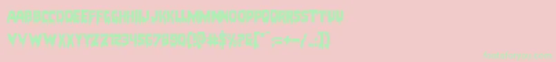フォントBloodlustexpand – ピンクの背景に緑の文字