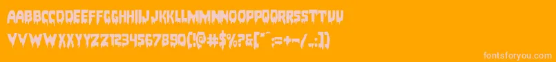 Bloodlustexpand Font – Pink Fonts on Orange Background