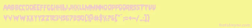 Bloodlustexpand Font – Pink Fonts on Yellow Background