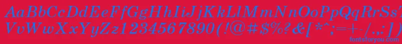 SchoolbookcItalic Font – Blue Fonts on Red Background