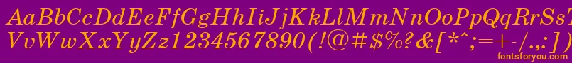 SchoolbookcItalic Font – Orange Fonts on Purple Background