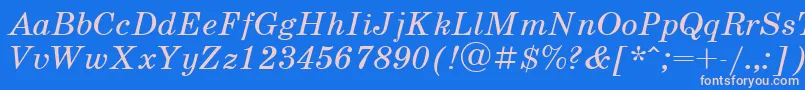 SchoolbookcItalic Font – Pink Fonts on Blue Background