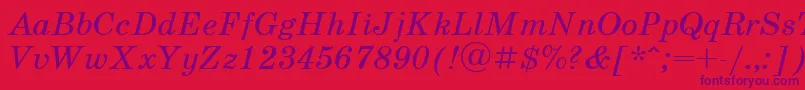 SchoolbookcItalic Font – Purple Fonts on Red Background