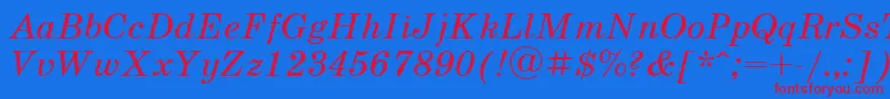 SchoolbookcItalic Font – Red Fonts on Blue Background