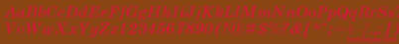 SchoolbookcItalic Font – Red Fonts on Brown Background