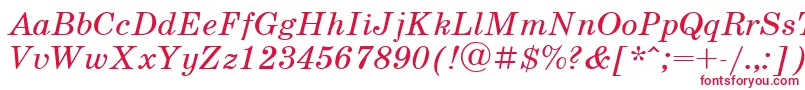 SchoolbookcItalic Font – Red Fonts on White Background