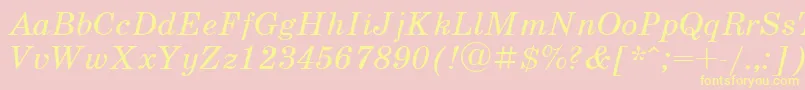 SchoolbookcItalic Font – Yellow Fonts on Pink Background