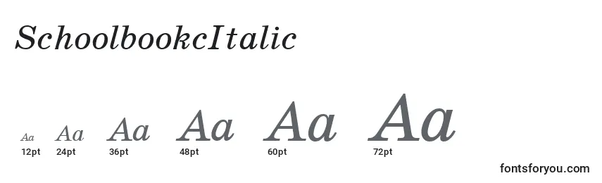 Размеры шрифта SchoolbookcItalic