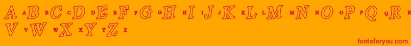 フォントRetroSupermarket – オレンジの背景に赤い文字