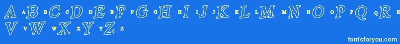 RetroSupermarket Font – Yellow Fonts on Blue Background