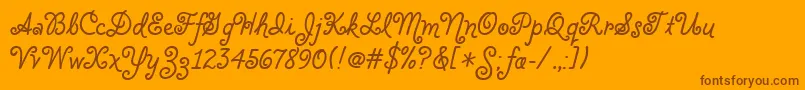 CloveritcTt-Schriftart – Braune Schriften auf orangefarbenem Hintergrund