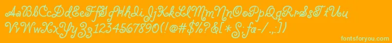 CloveritcTt-Schriftart – Grüne Schriften auf orangefarbenem Hintergrund