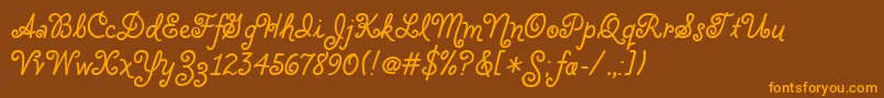 CloveritcTt Font – Orange Fonts on Brown Background