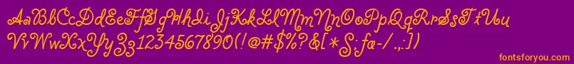 CloveritcTt Font – Orange Fonts on Purple Background