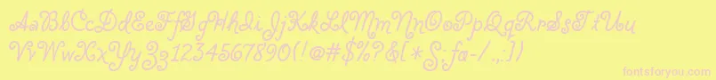 Шрифт CloveritcTt – розовые шрифты на жёлтом фоне