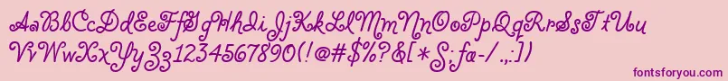 CloveritcTt Font – Purple Fonts on Pink Background