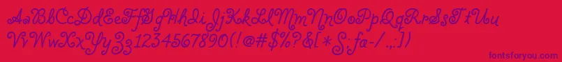 CloveritcTt-Schriftart – Violette Schriften auf rotem Hintergrund