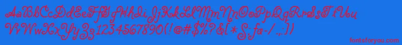 CloveritcTt Font – Red Fonts on Blue Background