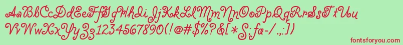 CloveritcTt Font – Red Fonts on Green Background