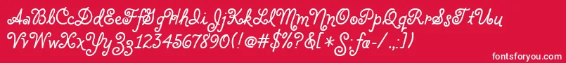 CloveritcTt Font – White Fonts on Red Background