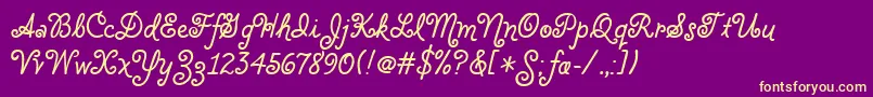 CloveritcTt Font – Yellow Fonts on Purple Background