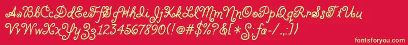 CloveritcTt Font – Yellow Fonts on Red Background