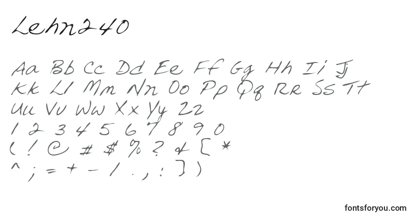 A fonte Lehn240 – alfabeto, números, caracteres especiais