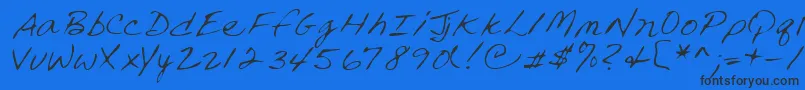 Lehn240 Font – Black Fonts on Blue Background