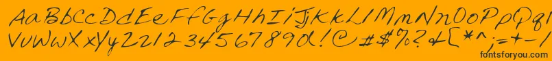 Lehn240-Schriftart – Schwarze Schriften auf orangefarbenem Hintergrund