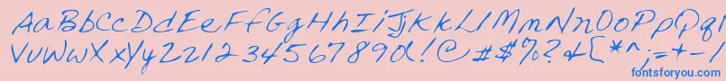 フォントLehn240 – ピンクの背景に青い文字