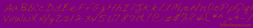 Lehn240-Schriftart – Braune Schriften auf violettem Hintergrund