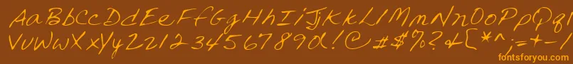 Lehn240-Schriftart – Orangefarbene Schriften auf braunem Hintergrund