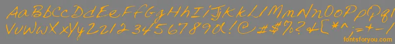 フォントLehn240 – オレンジの文字は灰色の背景にあります。