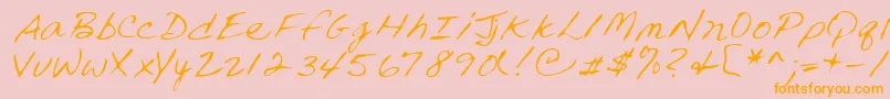 Lehn240-Schriftart – Orangefarbene Schriften auf rosa Hintergrund