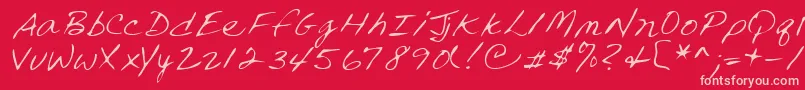 Lehn240 Font – Pink Fonts on Red Background