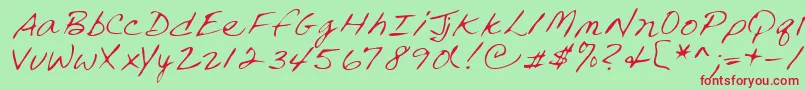 Lehn240 Font – Red Fonts on Green Background