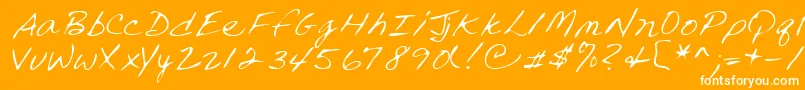 Lehn240-Schriftart – Weiße Schriften auf orangefarbenem Hintergrund