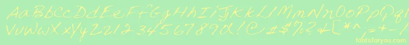 Lehn240 Font – Yellow Fonts on Green Background