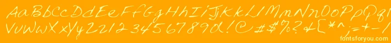 Lehn240-Schriftart – Gelbe Schriften auf orangefarbenem Hintergrund