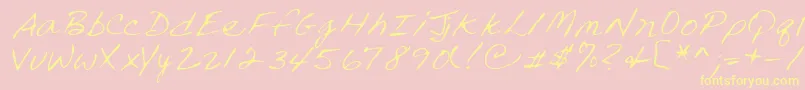 Lehn240-Schriftart – Gelbe Schriften auf rosa Hintergrund