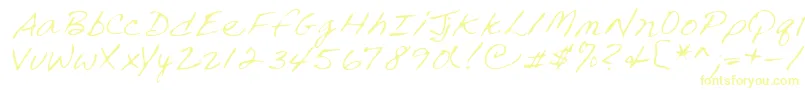 フォントLehn240 – 白い背景に黄色の文字