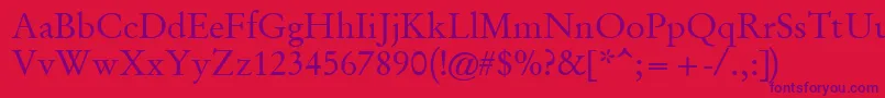 Garr45w Font – Purple Fonts on Red Background