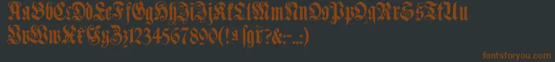 Muenchnerfraktur-fontti – ruskeat fontit mustalla taustalla