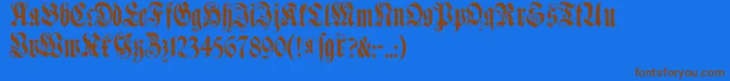 Muenchnerfraktur Font – Brown Fonts on Blue Background