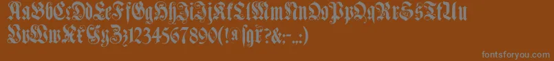 フォントMuenchnerfraktur – 茶色の背景に灰色の文字