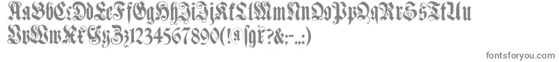 フォントMuenchnerfraktur – 白い背景に灰色の文字