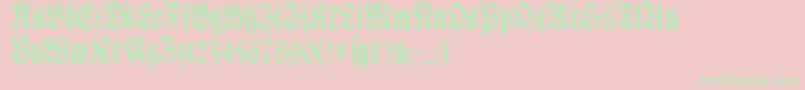 Muenchnerfraktur Font – Green Fonts on Pink Background