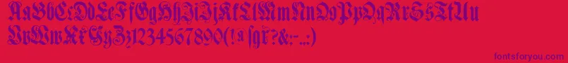 Шрифт Muenchnerfraktur – фиолетовые шрифты на красном фоне