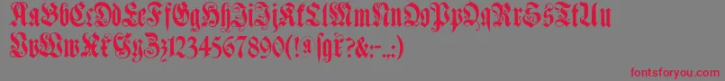 Muenchnerfraktur Font – Red Fonts on Gray Background
