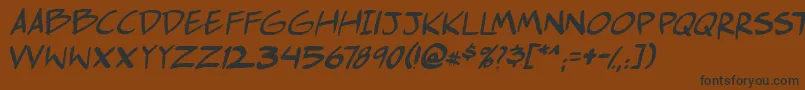 Шрифт Comichustletbsital – чёрные шрифты на коричневом фоне